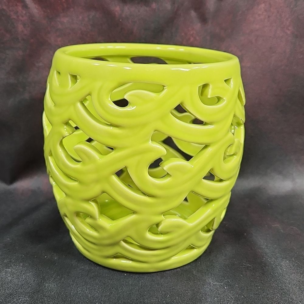🩵NIB Partylite Green Waves Ceramic Tealight/Votive Candle Holder - Picture 5 of 10